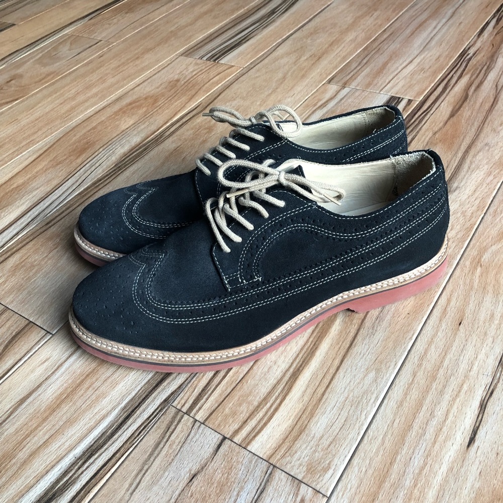1901 Mens Suede Wingtip Dress Shoe NEW